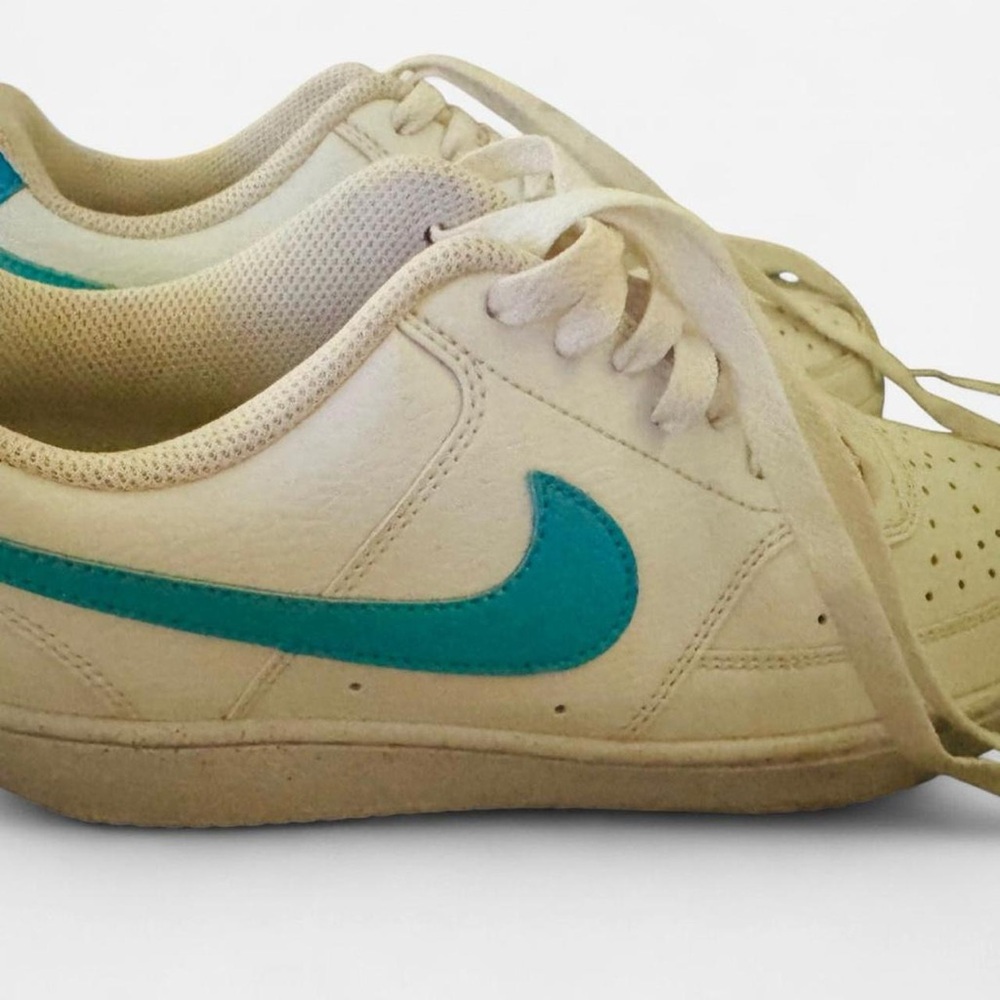 Nike Cream Sneakers with Blue Logo